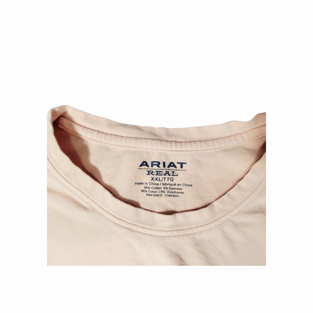 Ariat Light Pink Tee with Black and White Graphic - Picture 2 of 6